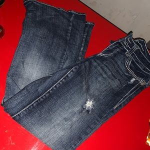Vanity distressed wide leg jeans